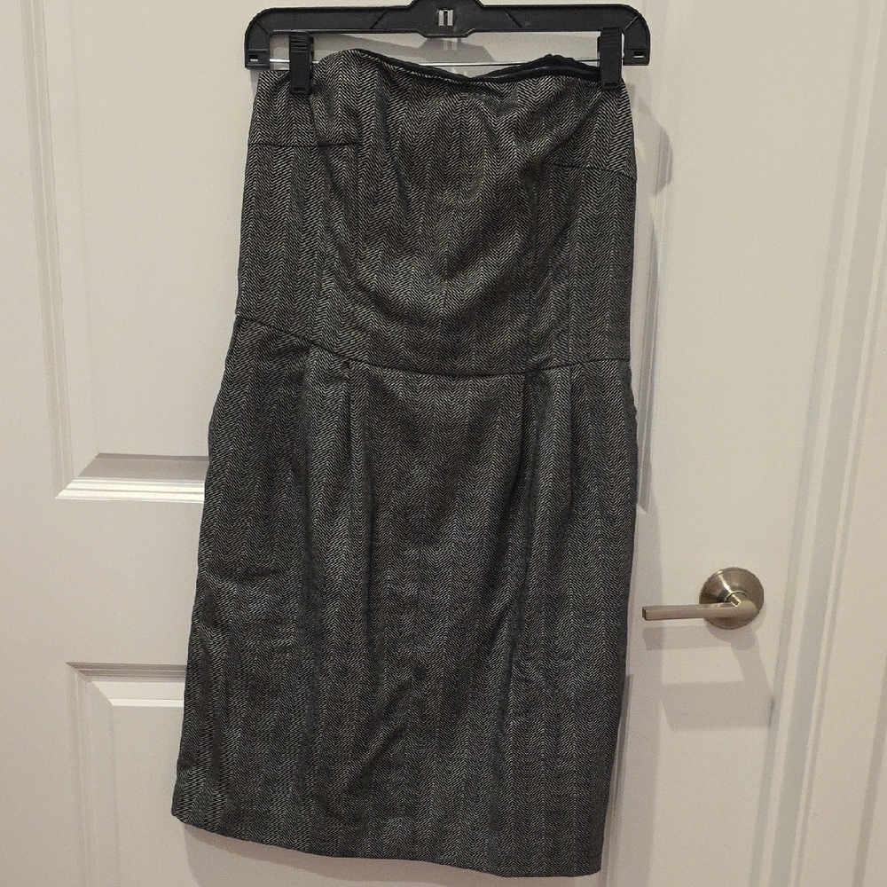 Express Charcoal Strapless Dress